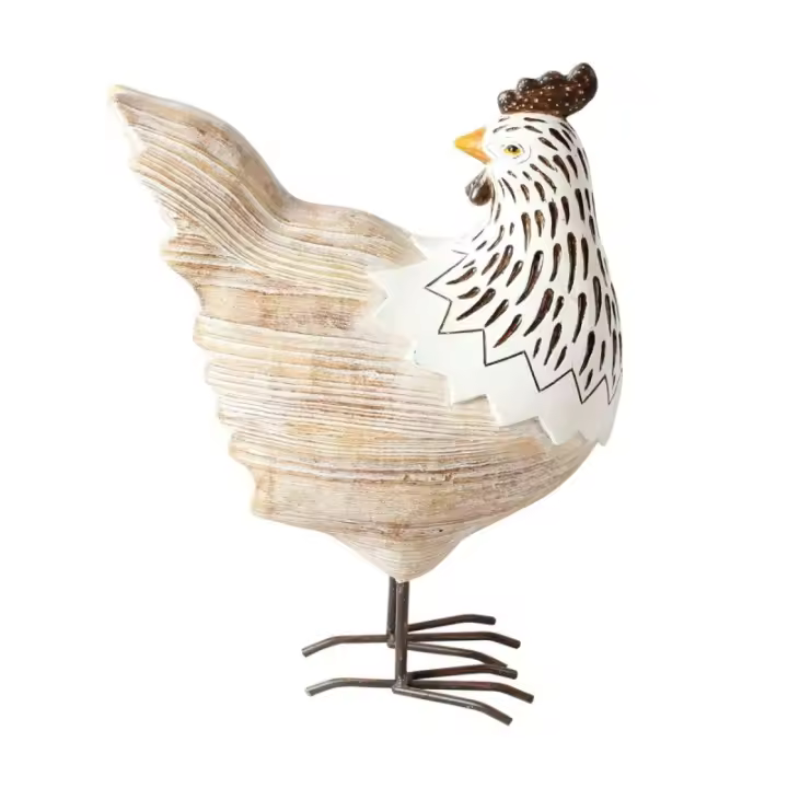 SIGNES GRIMALT Figura Gallina Marrón de Resina | Decoración Interior y Exterior - 1