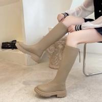 Botas Largas Para Mujer Con Forro Polar Zapatos De Caballero De Otoño E Invierno Européicos Y Americanos Talla 42 - details 36