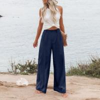 Pantalones Anchos Para Mujer Cintura Alta Elástica Trasera Negocios Casual Largo Pantalones Regulares De Pierna Recta Para Otoño/Invierno - details 32
