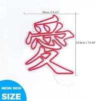 LED Neón Signo Del Amor, Luz Neón China/Japonesa Para Decoración De Pared, Potenciada Por USB Para Dormitorio Tatuaje Studio Tienda Arte Decorativo - details 1