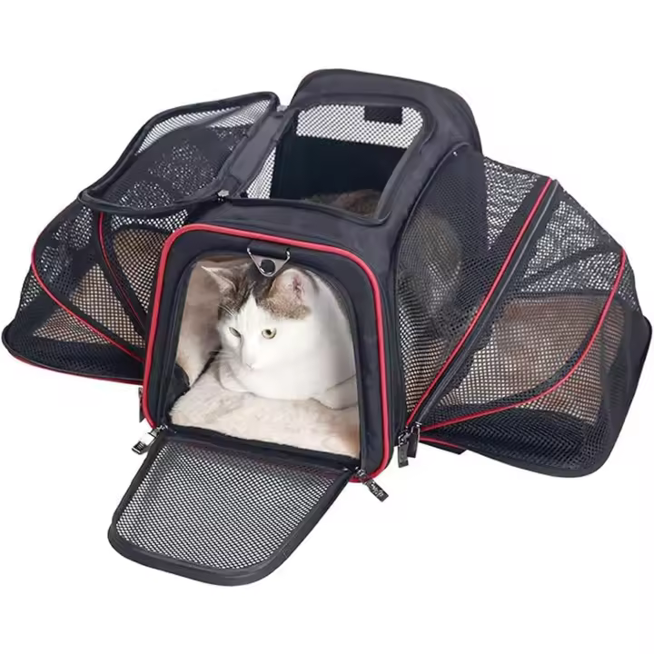 Bolsa para mascotas, portátil, transpirable, plegable, para gatos, perros y para uso en exteriores, con cremallera de seguridad - 1