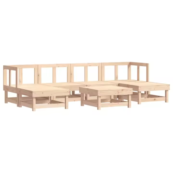 vidaXL Juego de muebles de jardín 7 piezas madera maciza de pino - 1