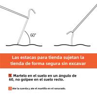 10pcs Palos De Tenda De Aluminio Con Gancho Para Camping Y Viajes Al Aire Libre Palos De Tierra Duros Y Ligeros Para Tarp Y Awning - details 11