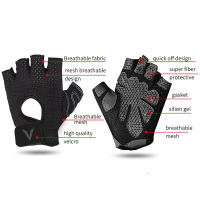Guantes De Levantamiento De Peso Para Mujer En Rosa Medio Dedo Malla Transpirable Antideslizante Para Gimnasio Y Deportes - details 6