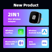 Adaptador De Coche Mini Tamaño 2 En 1 Wireless Carplay Y Android Auto Estilo Oculto Plug & Play Con Adaptador Tipo C - details 2