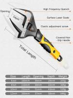 Llave Ajustable De Acero Inoxidable Universal Herramienta De Reparación De Plomería Para El Hogar Con Abertura Grande Y Alta Calidad - details 0