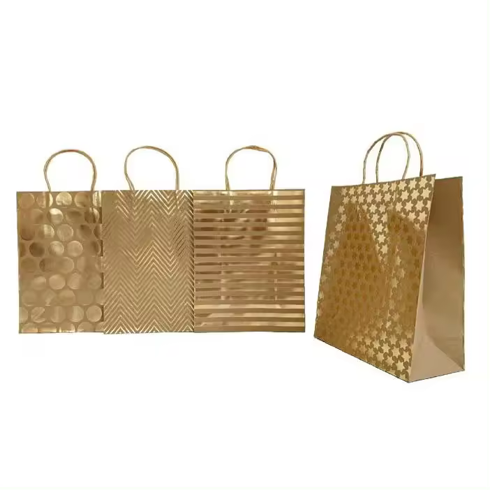 FlikeHome-Bolsas de Regalo, Bolsas de Papel Con Asas, 4 Modos 12 Piezas 3 Tamaños Piezas Regalo de Cumpleaños Medianas, Bolsas de Regalo para Boda, Celebración, Fiesta, Navidad - 1