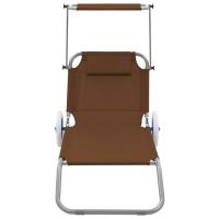 vidaXL Tumbona plegable con toldo y ruedas acero Azul, Negro, Rojo Sillas de Exterior Ideal para jardín, playa, piscina, terraza Tumbona Piscina Tumbonas Playa Tumbonas Jardín Exterior - details 4