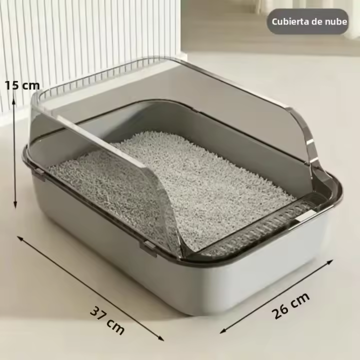 Contenedor De Orina Para Gatos Semi-Recubierto a Prueba De Salpicaduras Fácil De Lavar Estable Y Seguro Para Kittens Y Gatos Domésticos - 1