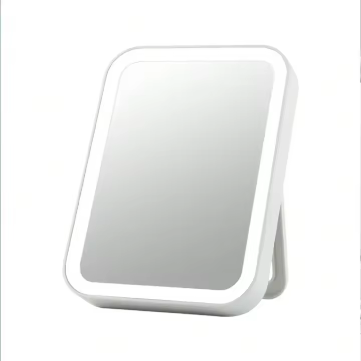 Espejo De Maquillaje Portátil LED Con Luz Y Baterías AA Para Dormitorio Plegable Iluminado Por USB O Pilas Cuadrado Estudiante - 1