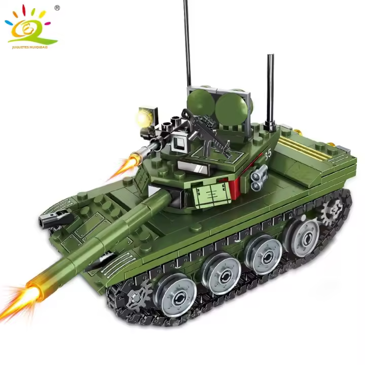 HUIQIBAO 336pcs Bloques De Construcción Militar 85 Tanque Principal WW2 Figuras De Soldado De Ejército Juguetes Educativos Para Niños Y Niñas - 1