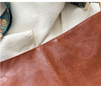 Bolso De Hombro Grande Con Correa Geométrica Para Mujer Bolso Cruzado De Cuero PU Retro Capacidad Grande Para Compras Y Viajes - details 8