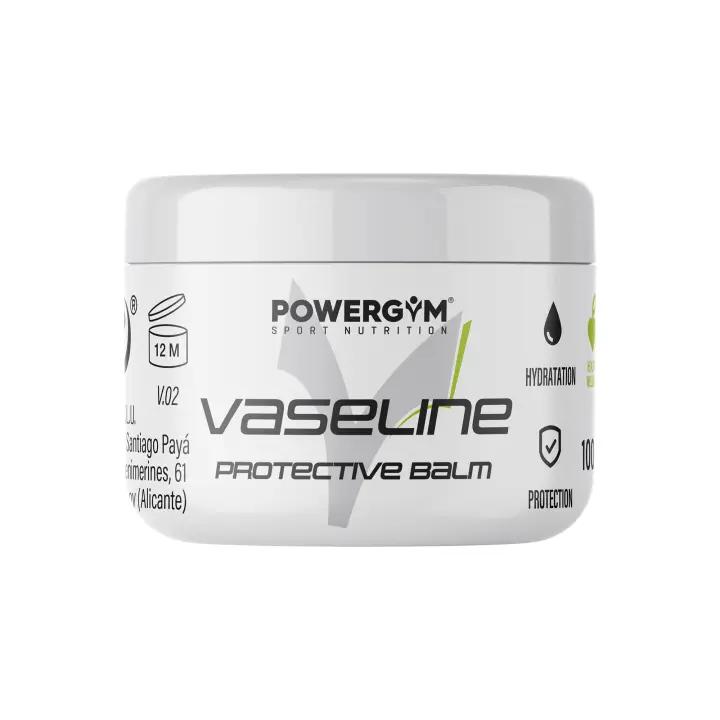 POWERGYM | VASELINE  - BALSAMO PROTECTORl Vaselina hidratante para proteger las zonas de máxima fricción. Dermatológicamente testado. Resistente al agua y al sudor. Evita rozaduras durante el ejercicio físico, rozaduras de zapatos, rozaduras en muslos... - 1