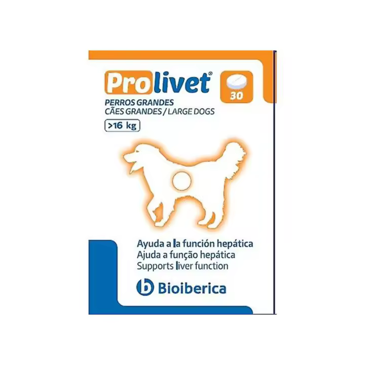 Prolivet Perros Grandes (de 16 a 55 kg) 30 comprimidos suplemento hepático BIOIBERICA - 1