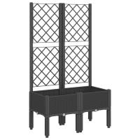 vidaXL Jardinera con enrejado PP 80x40x142 cm Color Gris,  Gris claro,  Negro y mas - details 2