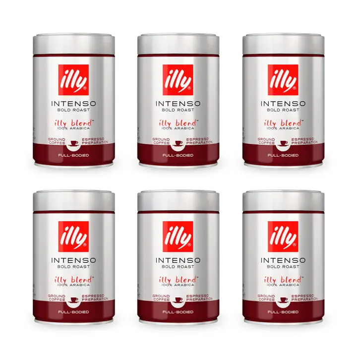 Pack 6 x Illy Café Molido Tostado Intenso 250 gr 100% arábico - 1