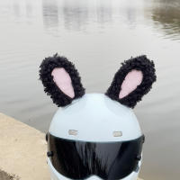Decoración De Gafas De Invierno Conejo Rabioso Para Casco De Bicicleta Eléctrica Y Motocicleta Accesorio De Cabeza De Peluche Lindo Un Par - details 1