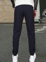 Pantalones Casuales Para Hombre De Color Sólido Con Cinturón Ajustable Y Bolsillos Estilo Regular Y Moda Pantalones Largos De Polyester - details 24