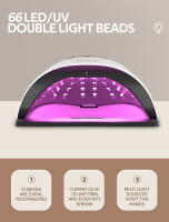 Lámpara LED UV Para Uñas 280W Con 66 LEDs Secado De Esmalte De Gel Función De Memoria De Tiempo LCD Herramientas De Manicura - details 6