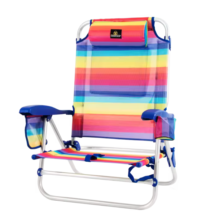 Silla CORAL 2108 (Orgullo) - Silla de Playa Plegable con reposabrazos y 9 posiciones - CREVICOSTA QUALITY MARK MARCAS DE CALIDAD - 1