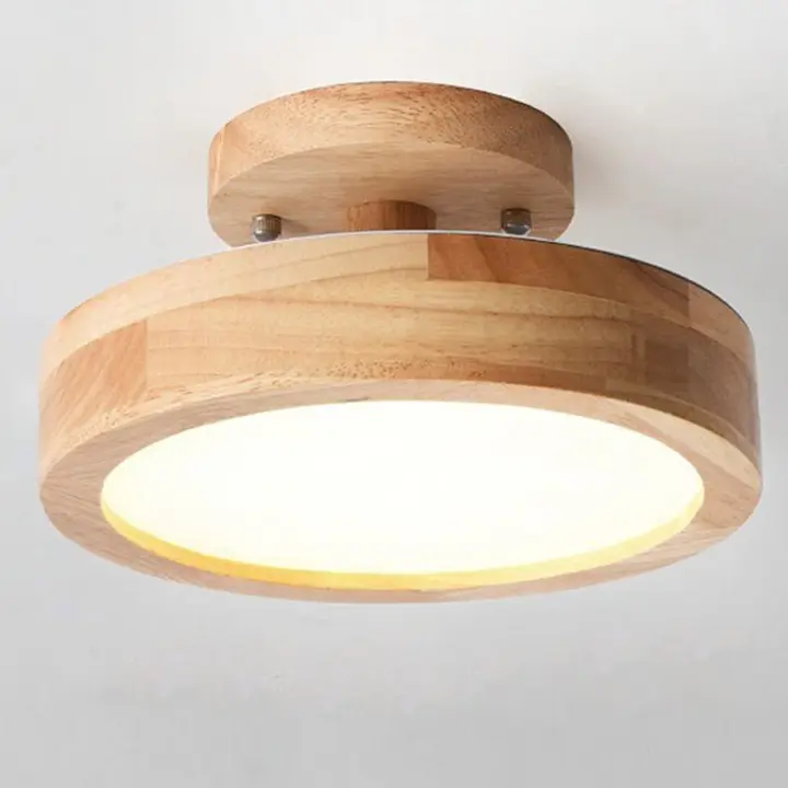 Lámpara de techo LED Redonda de Madera, 12 W, Ø 23 cm, Modern BASE DE Madera, montaje empotrado para interiores, Luz de techo regulable en 3 colores - 1