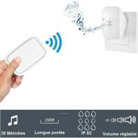 Timbre Inalámbrico y Sin Bathería Exterior Impermeable IP 65 Primavera Humeda, Blanco - details 0