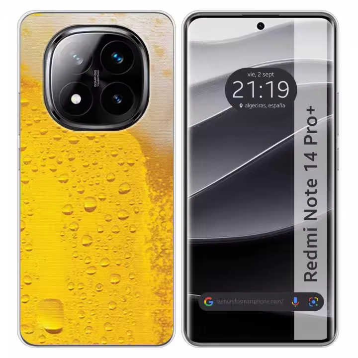 Tumundosmartphone Funda Silicona para Xiaomi Redmi Note 14 Pro+ Plus 5G diseño Cerveza Dibujos - 1