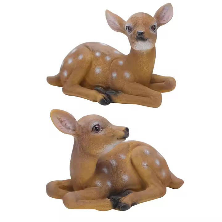 2Pcs Estatua De Ciervo Sika Adorno De Arte Y Manualidades Modelo Animal Para Decoración De Jardín Al Aire Libre - 1