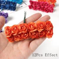 144Pcs Bouquet De Rosas Artificiales Para Decoración De Hogar Y Wedding Flores Falsas De Papel Para Regalos De Navidad Accesorios De Adorno Para Fiesta De Aniversario Y Bodas - details 9