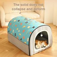 Cama De Gato Y Perro Invierno Cálido Con Tentación De Sueño Profundo Sillón Geométrico Nido Cómodo Para Mascotas Medianas Y Grandes Ropa De Cama Lavable Y Desmontable Suministros De Mascotas - details 6