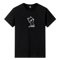 Camiseta De Verano Para Hombres Talla Grande 100% Algodón Estilo Coreano Con Diseño Gráfico De Anime Deporte Manga Corta Negro Ropa Casual - details 1