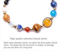 Pulsera Planeta Sistema Solar Universo Galaxia Pulsera Hecha A Mano Pulsera De Cuentas De Piedra Natural Cuerda Ajustable Regalos De Astronomía Brazalete - details 2