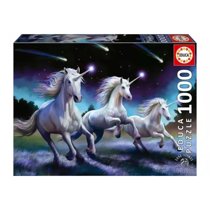 PUZZLE 1000 PIEZAS UNICORNIOS ANNE STOKES DE EDUCA - 1