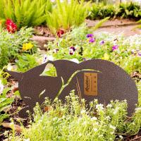 Estatuilla De Gato De Hierro Fundido Para Jardín Adorno De Exterior Decoración De Paisaje Metálica Color Negro Insertada En La Tierra - details 5