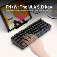 L500 Wired/Wireless Gaming Keyboard 61 Keys With Dynamic RGB Backlight For PC Laptop Gamer - details 2
