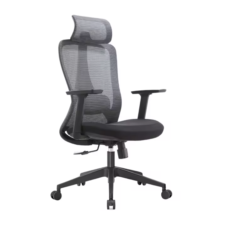LUTODY - Silla de oficina escritorio con reposacabeza ajustable, Respaldo reclinable, Soporte lumbar, Red de malla transpirable, Ergonómica con forro de nailon, Reposabrazo ajustable altura, Rueda giratoria 360º, Pata PP, Para despacho - 1