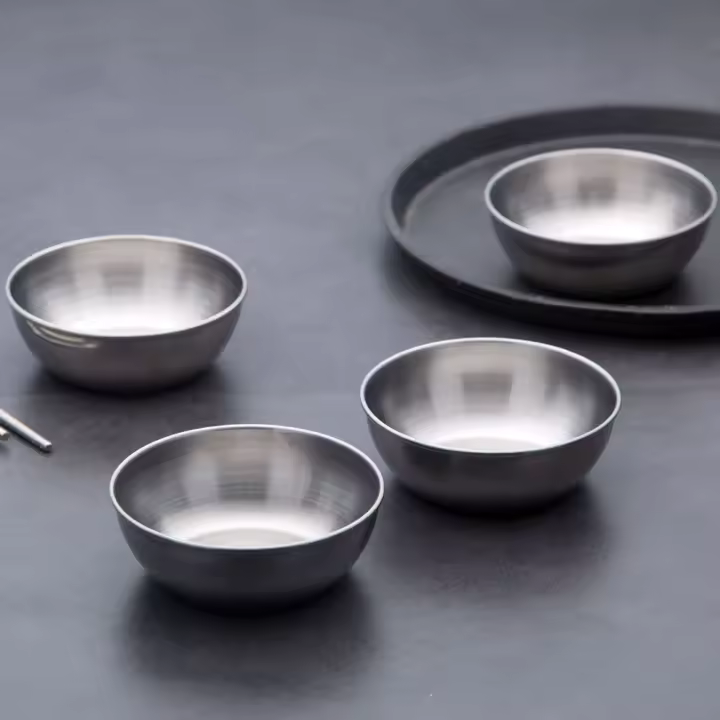 5pcs Platos Pequeños De Acero Inoxidable Para Condimentos Tazas De Salsa Cuencos De Mostaza Platos Lateral Para Sushi Y Vinagre Adecuados Para La Cocina - 1
