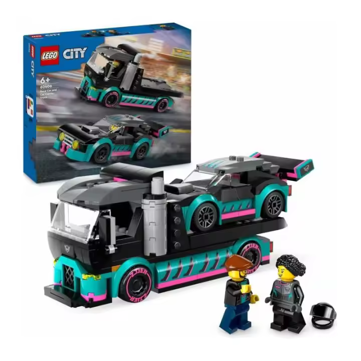 LEGO CITY 60406 COCHE DE CARRERAS Y CAMION TRASPOR - 1