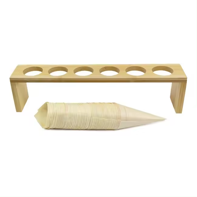 MONOUSO | Soporte de Bambú con Conos 33,5x6x8cm (1 Ud) - 1