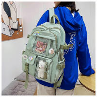 Mochila Para Mujer Impermeable De Nylon Con Múltiples Bolsillos Estilo Kawaii Para Estudiantes Con Capacidad Para Portátil Y Libros - details 7