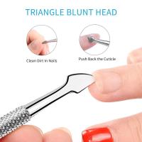Doble Cabeza Pusher De Cutícula Herramienta De Eliminación De Uñas De Gel Limpieza De Suciedad Y Piel Muerta Herramienta De Manicura De Acero Inoxidable - details 2