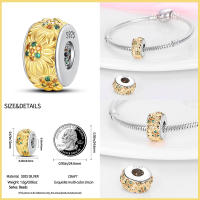 Nuevos 925 Plata Esterlina Moda Doradas Conchas De Ternura De Zircons Para Pulseras Originales De Lujo Joyería DIY Fiesta - details 2