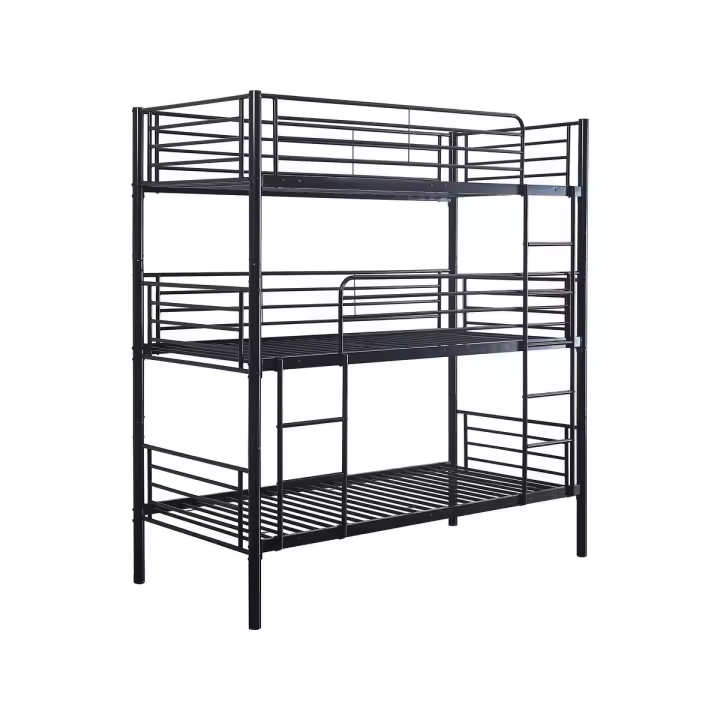Habitat y Jardin - Litera metálica triple "HAVIN" - 90 x 190 cm - Negro - 1