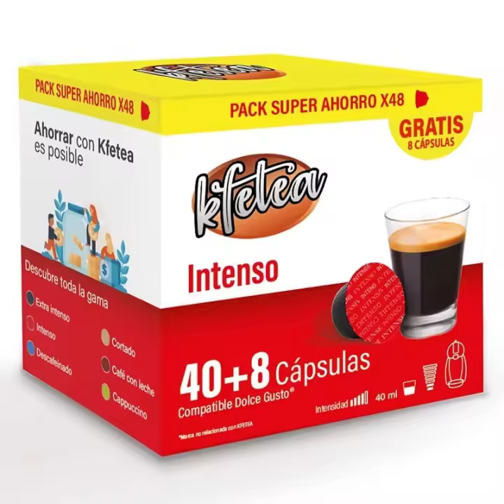 Intenso Kfetea compatible Dolce gusto 48 cápsulas, Formato Super Ahorro 8436583660164 - 1