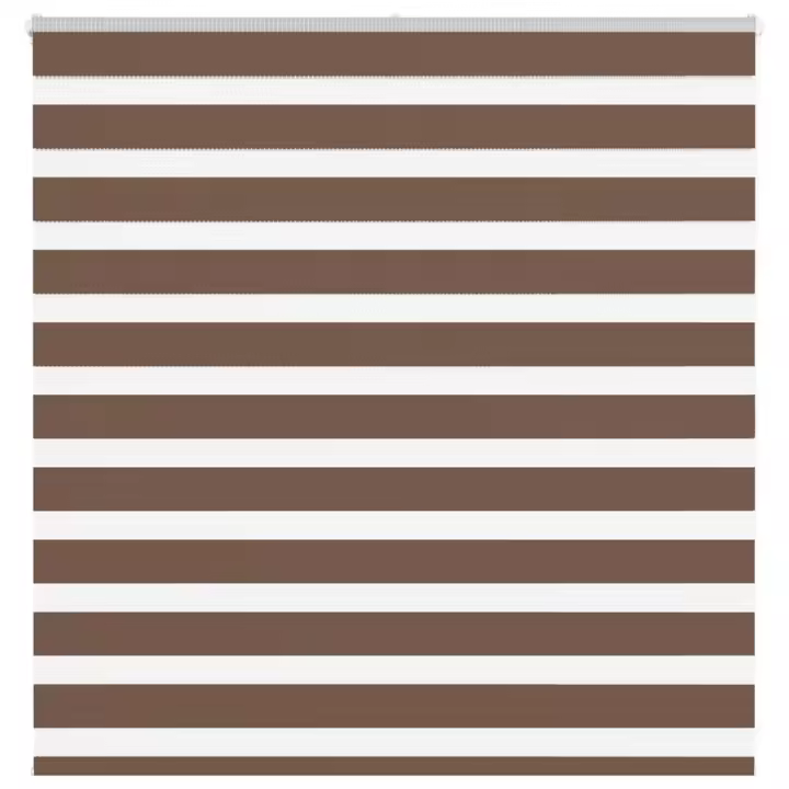 vidaXL Estor cebra marrón tejido poliéster en dimensiones 150x100 cm/150x200 cm/150x230 cm y más | protección solar decorativa para ventanas hogar oficina dormitorio fácil de instalar - 1