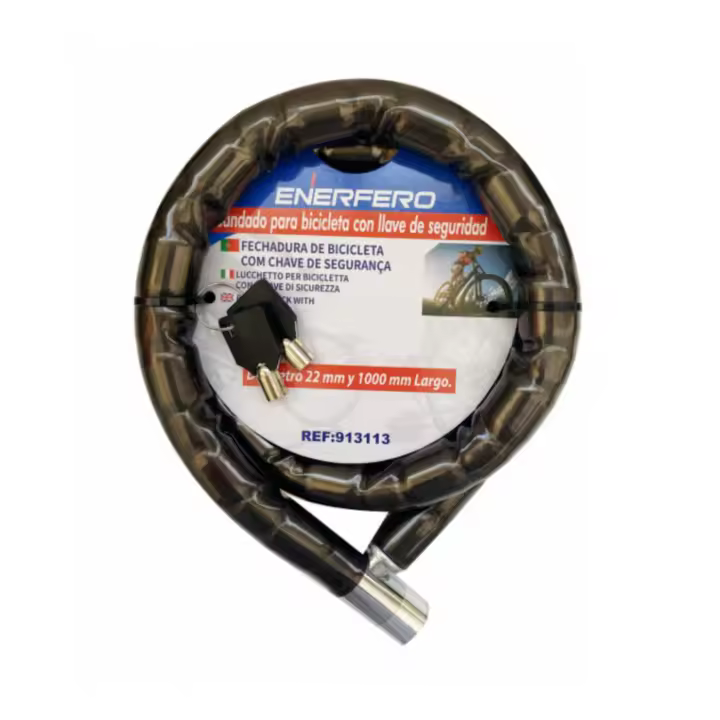 22MMX1M Cerradura de cadena antirrobo de cerradura de bicicleta en bicicleta de montaña cerradura de cable de acero de motocicleta de vehículo eléctrico portátil - 1