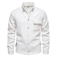 2024 otoño e invierno nuevo estilo terciopelo engrosado waffle chaqueta de punto con solapa para hombre abrigo con bolsillo tops para hombres - details 19