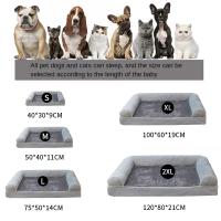 1pc Sofá para Perros, Estampado Sólido, Forma Rectangular, con Relleno de Fibra de Poliéster Desmontable, Sofá de Peluche para Perros con Funda Extraíble, para Todas las Razas, Cama para Mascotas Lavar en Máquina - details 2