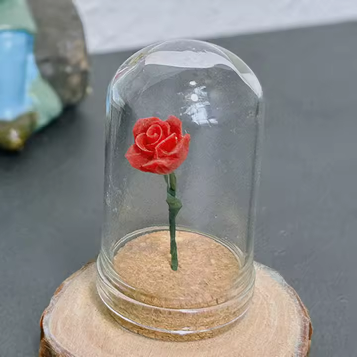 Cubierta Protectora De Vidrio Para Miniatura De Rosa 1PC Escala Modelo Miniatura Ornamentos Simulación Decoración Para El Hogar Y Artesanías - 1