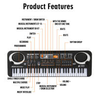 Teclado Electrónico De 61 Teclas Piano Digital Con Microfono Para Niños Multifuncional Instrumento Musical Educativo Regalo De Navidad - details 10